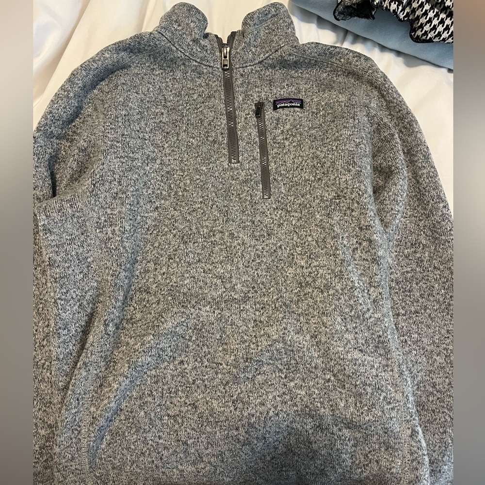 Patagonia Gray Zip Up Sweater Fleece Heathered
